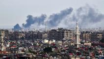تصاعد الدخان بعد غارة إسرائيلية على مشارف دمشق 22 نوفمبر 2023 (Getty)
