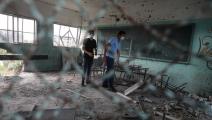 دمار في مدرسة في غزة نتيجة قصف إسرائيلي (مجدي فتحي/ Getty)