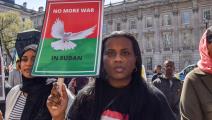 متظاهرون في لندن يطالبون بوقف الحرب في السودان