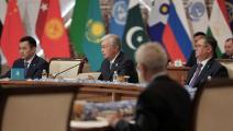 رئيس كازاخستان في قمة منظمة شنغهاي بأستانة، 4-7-2024 (رويترز)