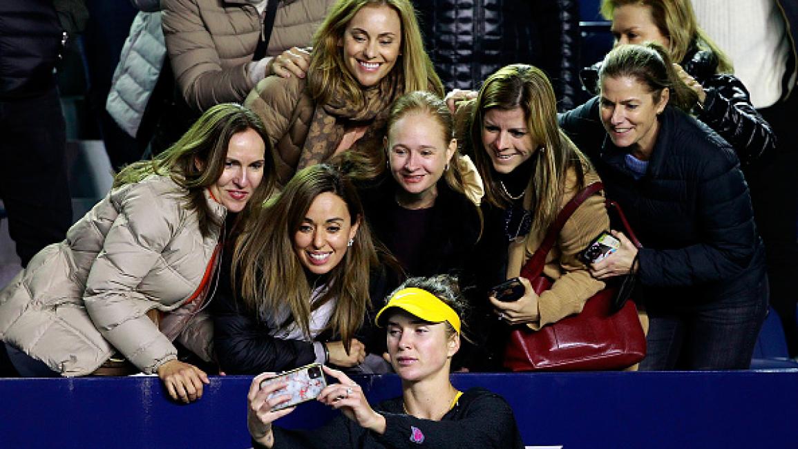 MONTERREY, MEXICO - MARCH 01: Elina Svitolina of Ukraine greets fans after a match between Anastasia Potapova of Russia and Elina Svitolina of Ukraine as part of Day 4 of the GNP Seguros WTA Monterrey Open 2022 at Estadio GNP Seguros on March 1, 2022 in Monterrey, Mexico. (Photo by Gonzalo Gonzalez/Jam Media/Getty Images)	