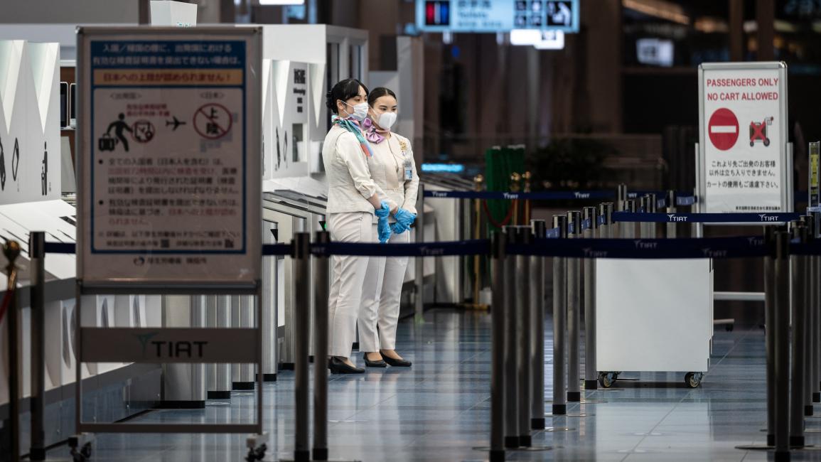 لا مسافرين في مطار طوكيو الدولي (فيليب فونغ/ فرانس برس)