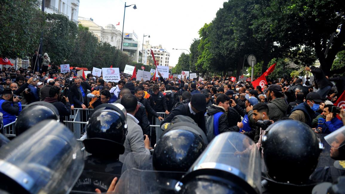مظاهرات في تونس في ذكرى الثورة