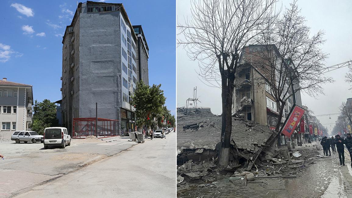 صور تظهر المناطق التي تعرضت للزلزال في تركيا منذ ستة أشهر مقارنة مع وضعها الحالي (Getty/Aytac Unal-Orhan Pehlul)