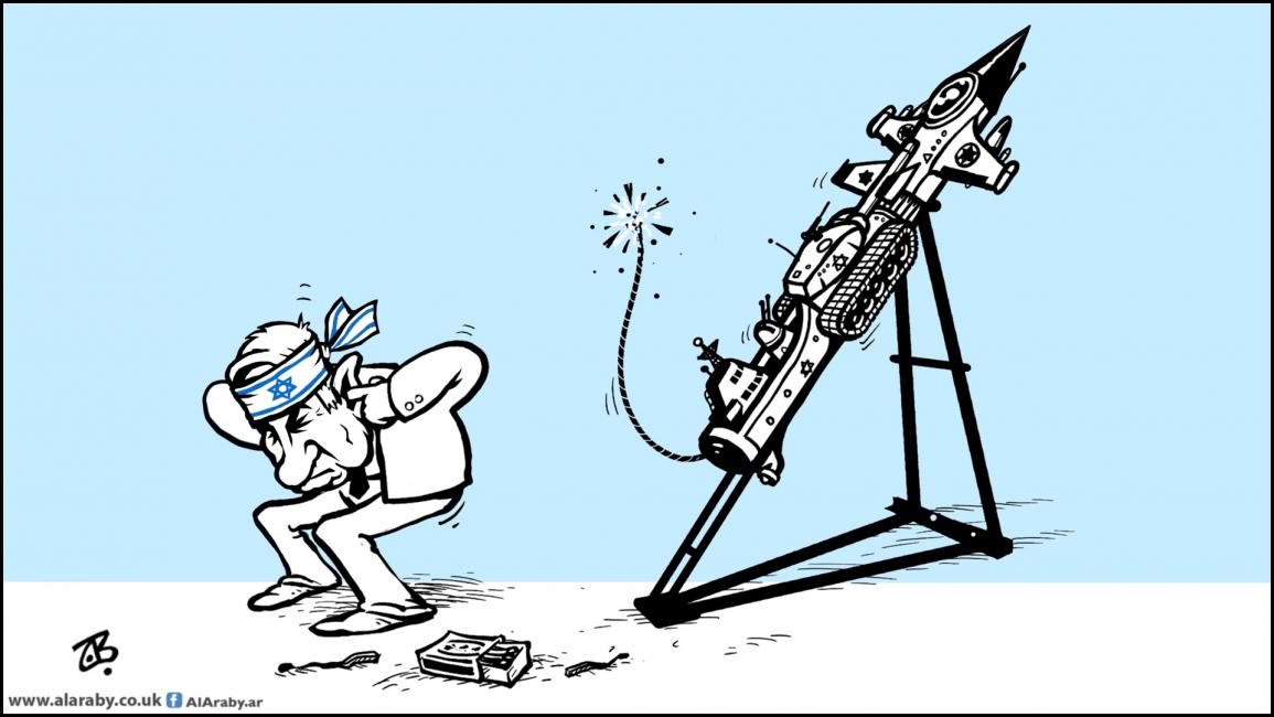 كاريكاتير نتنياهو قصف غزة / حجاج