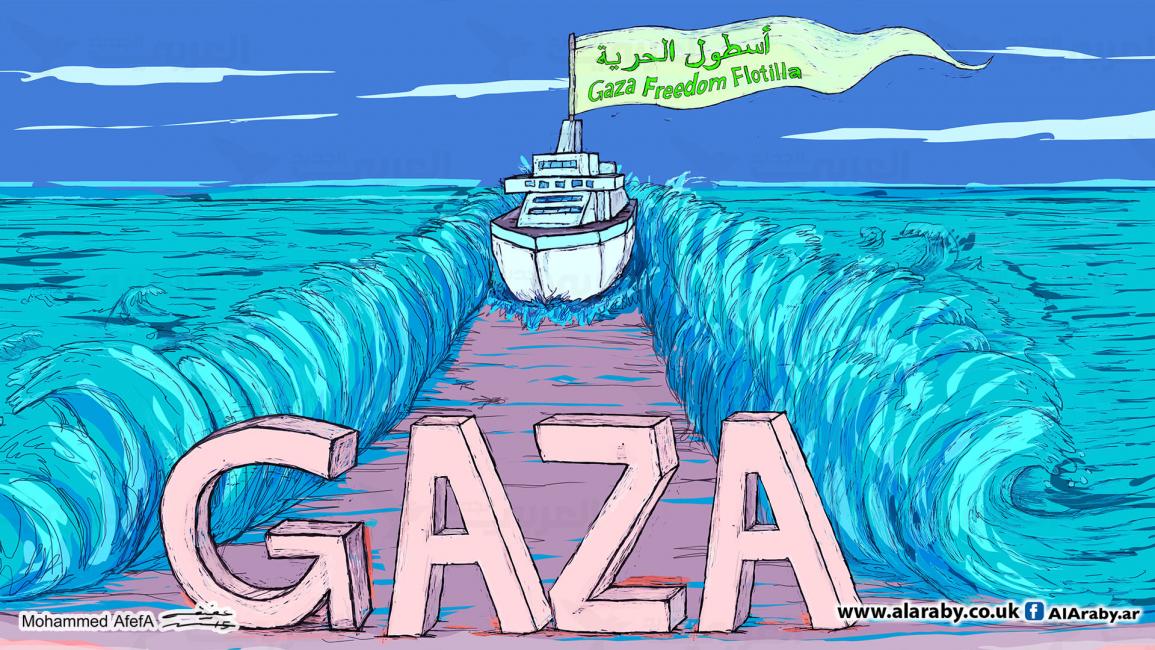 كاريكاتير اسطول الحرية / ابو عفيفة