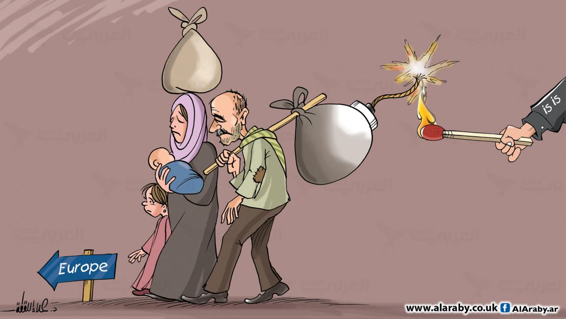كاريكاتير اللاجئين في اوروبا / علاء