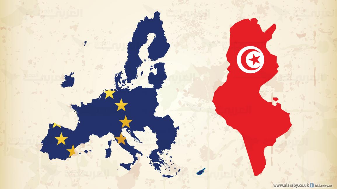 خريطة تونس والاتحاد الأوروبي