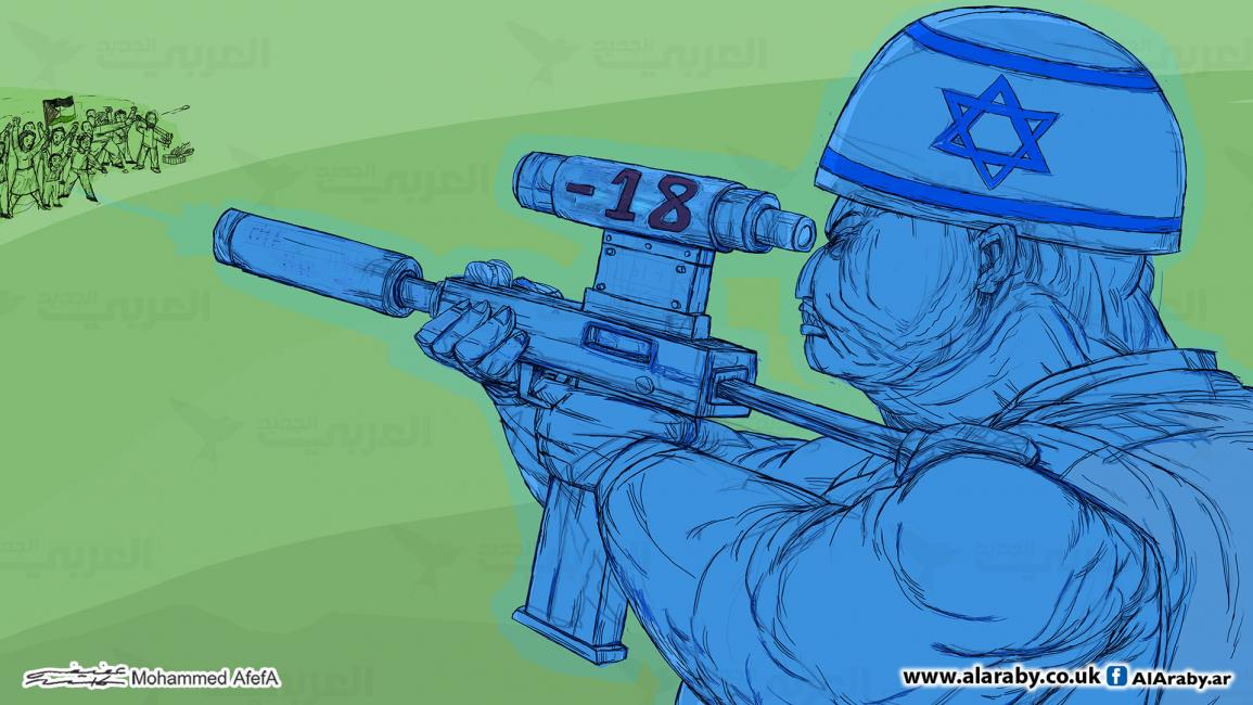 كاريكاتير قناص اسرائيلي / ابوعفيفة