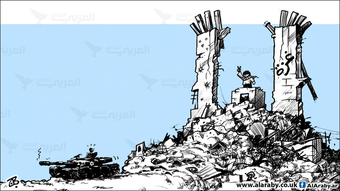 كاريكاتير الدمار والنصر / حجاج