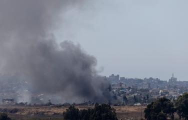 آثار القصف على غزة كما يظهر من الجانب الإسرائيلي، 6 -6-2024 (Getty)