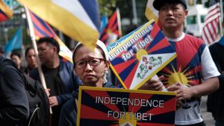 تظاهرة في نيويورك تطالب باستقلال التبت عن الصين، 1 أكتوبر 2019 (Getty)