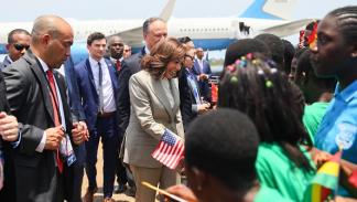 كمالا هاريس خلال زيارة لها إلى غانا 26 مارس 2024 (Getty)