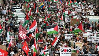 شارك نحو 200 ألف في المظاهرة الداعمة لغزة، لندن 8 يونيو 2024 (العربي الجديد)