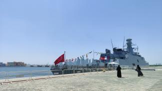 الفرقاطة التركية TCG Kınalıada في ميناء الدوحة 23 يوليو 2024 (العربي الجديد)
