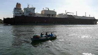 أزمة قناة السويس/سفينة شحن في قناة السويس، 10 يناير 2024 (سيّد حسن/Getty)
