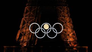 تحضيرات برج إيفل لحفل افتتاح أولمبياد باريس، 22 يوليو/تموز 2024 (Getty)