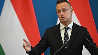 وزير الخارجية المجري في مؤتمر صحافي، بودابست 17 يونيو 2024 (Getty)