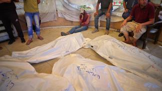 شهداء بالمجزرة التي نفذها الاحتلال في المواصي بخانيونس، 13 يوليو 2024 (Getty)