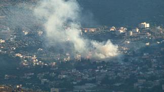 تصاعد الدخان بعد غارة إسرائيلية على كفركلا 16 يوليو 2024 (Getty)