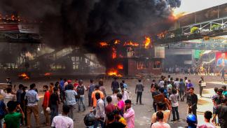 من احتجاجات الطلاب في بنغلادش، داكا 18 يوليو 2024 (فرانس برس)