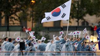 وفد كوريا الجنوبية خلال حفل افتتاح أولمبياد باريس، 26 يوليو 2024 (ريتشارد بيلهام/Getty)