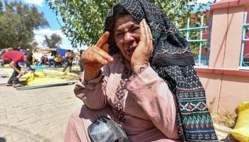 فاطمة، ناجية من زلزال المغرب في امزميز (فتحي بلعيد/فرانس برس)