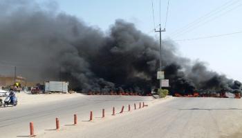 قطع الطرق احتجاجا على انقطاع الكهرباء في العراق (تويتر)