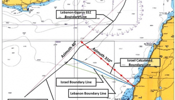 خارطة لترسيم الحدود بين لبنان وإسرائيل