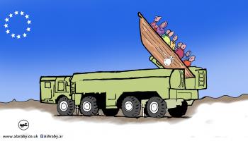 كاريكاتير سلاح المهاجرين / عبيد