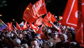 أنصار الحزب الاشتراكي في مدريد بعد الانتخابات 