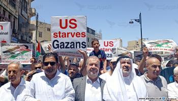 تظاهرة في عمّان دعماً لغزة، 28 يونيو 2024 (العربي الجديد)