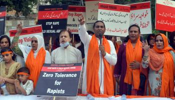 تحرك احتجاجي ضد الاعتداءات الجنسية في باكستان - 24 سبتمبر 2020 (رانا ساجد حسين/ Getty)