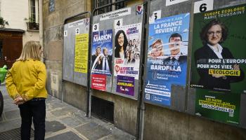 ملصقات لمرشحي الانتخابات الأوروبية في فرنسا (فرانس برس)