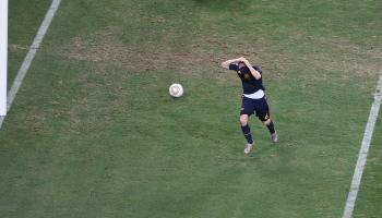 إنييستا إثر تسجيله هدف فوز إسبانيا بكأس العالم 2010 (Getty)