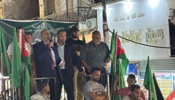 مراد العضايلة يلقي كلمة خلال مسيرة في عمان، 7 يوليو 2024 (إكس)