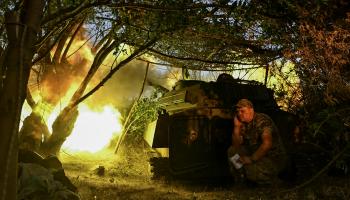 المدفعية الأوكرانية تقصف مواقع روسية قرب شاسيف يار، 14يوليو 2024 (رويترز)