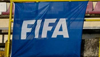 شعار الاتحاد الدولي لكرة القدم فيفا في ملعب أريشي، 27 أوكتوبر/تشرين الأول 2023 (Getty)