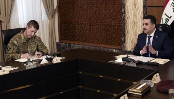 مفاوضات بغداد وواشنطن السوداني خلال الجولة الأولى من المحادثات،بغداد،27 يناير، 2024 (هادي مزبان/فرانس برس)