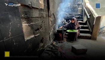 عائلة فلسطينية تأكل أوراق التوت في ظل تفشي الجوع والحصار في قطاع غزة