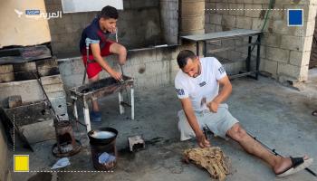 عائلةٌ أفرادها مبتورو الأقدام تكافح ظروف النزوح والحرب في غزة