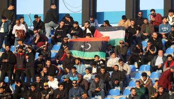 جماهير ليبية في افتتاح ملعب طرابلس يوم 8 مارس 2024 (محمود تركية /فرانس برس) 