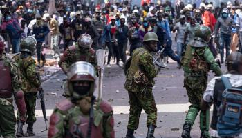 مواجهات خلال تظاهرة في كينيا /  25-6- 2024 (سيمون ماينا/ فرانس برس)