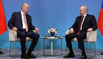 بوتين يلتقي أردوغان في قمة منظمة شنغهاي، 3 يوليو 2024 (فرانس برس)