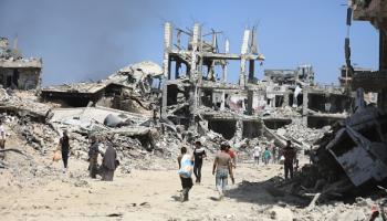 مبان مدمرة بحي الشجاعية بفعل القصف الإسرائيلي 11 يوليو 2024 (Getty)