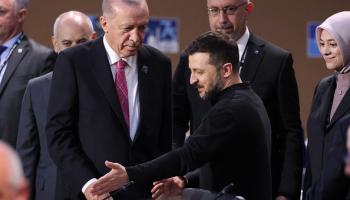 أردوغان وزيلينسكي في قمة الناتو بالعاصمة الأميركية واشنطن - 11 يوليو 2024 (Getty)