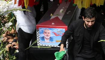 من مراسم تشييع جثمان إسماعيل هنية في طهران 1 أغسطس 2024 (Getty)