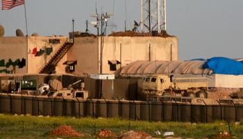 قاعدة عسكرية أميركية في سورية قرب منبج 2 أبريل 2018 (دليل سليمان/فرانس برس)