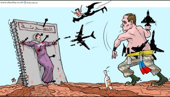 كاريكاتير قصف ادلب / حجاج