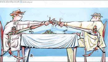 كاريكاتير مفاوضات ناجحة / حجاج